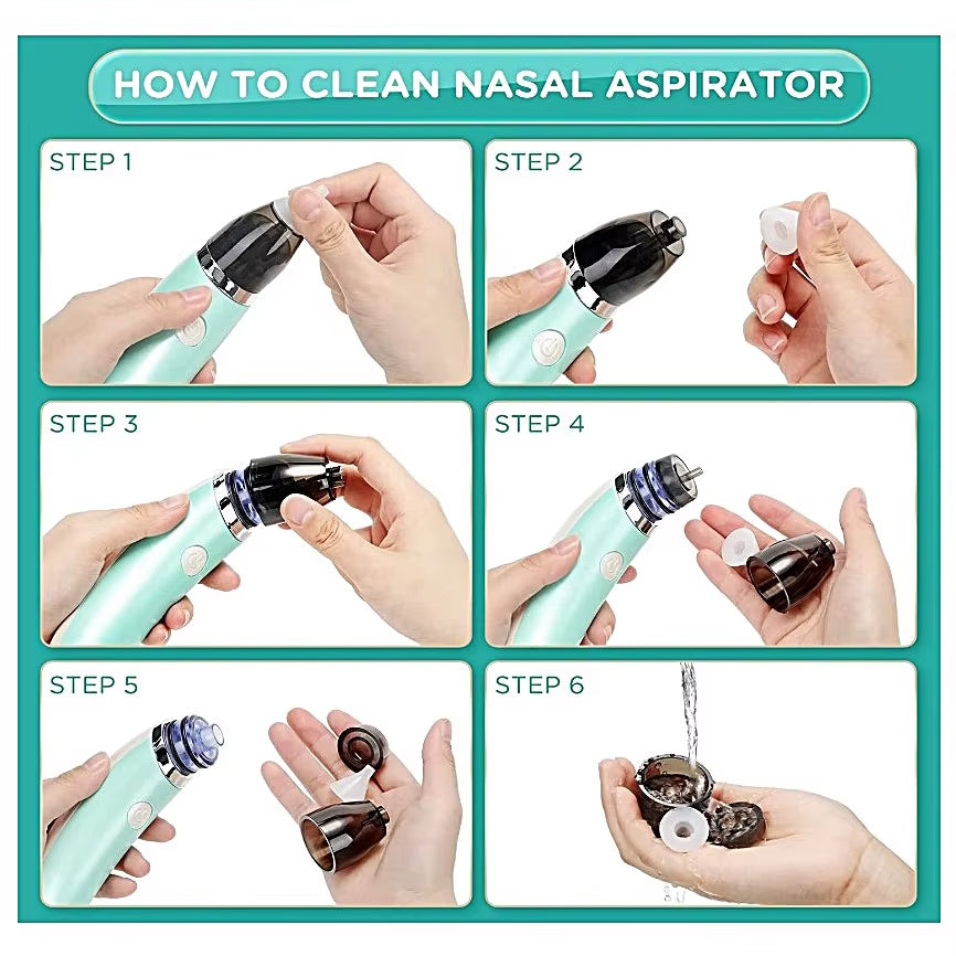 MAMIJOY Electric Baby Nasal Aspirator Electric Nose Cleaner Sniffling Equipment Safe Hygienic Nose Snot Cleaner for Newborns