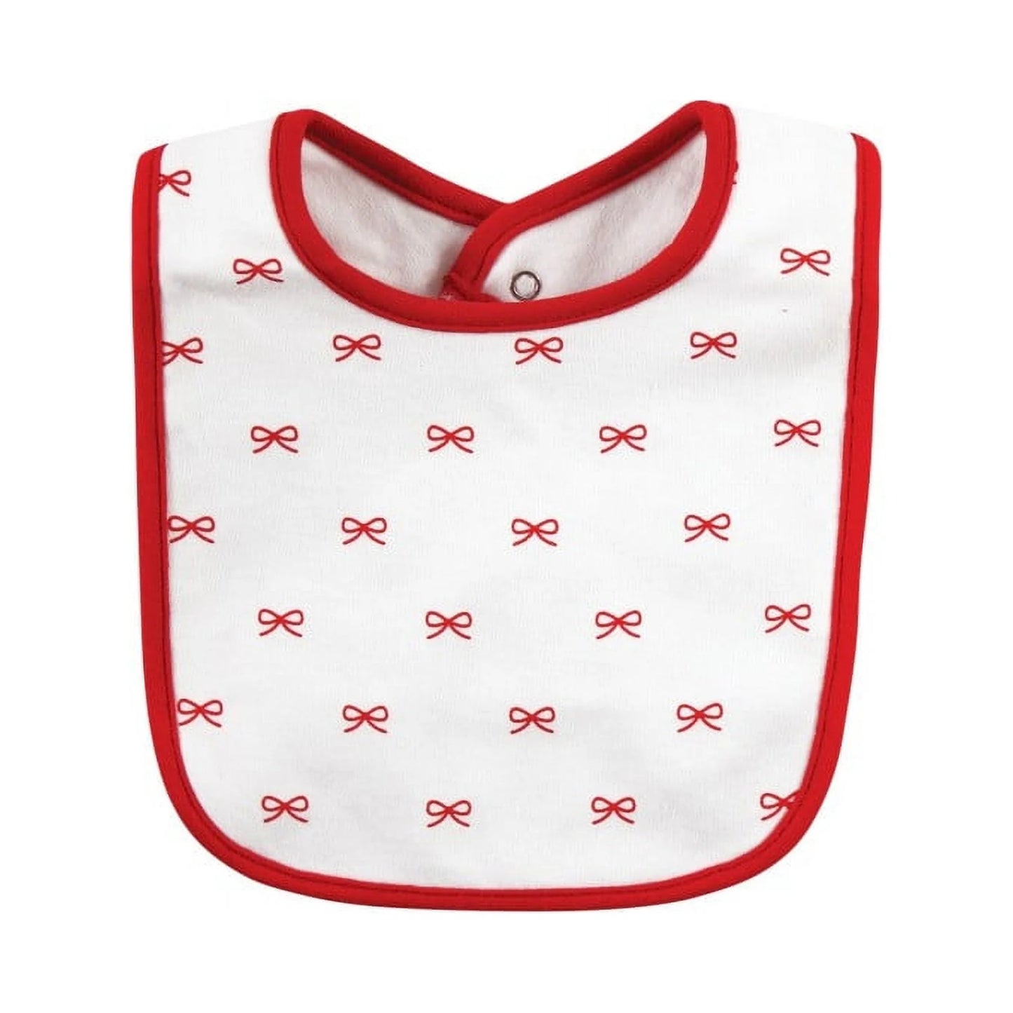 Infant Girls Cotton Bib and Headband or Caps Set, Red Truck Bows, One Size