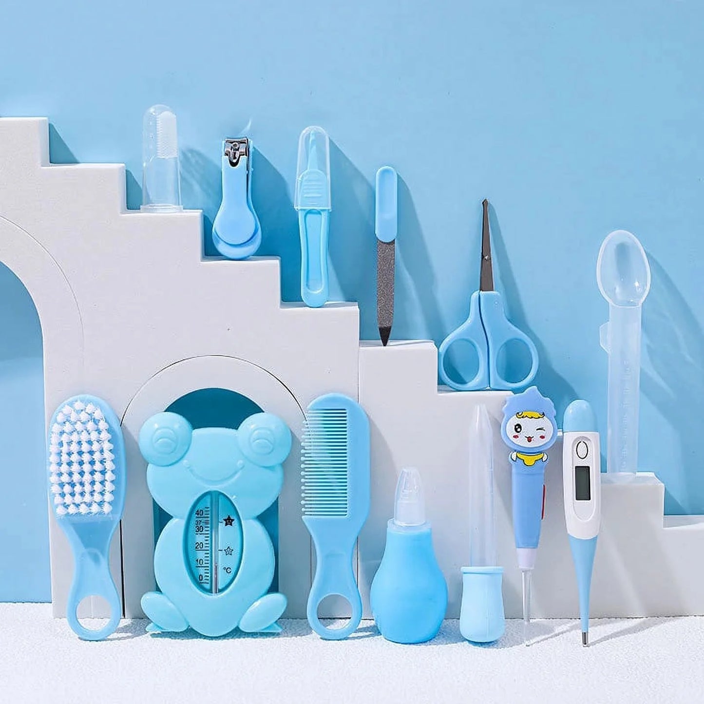 13PCS Baby Grooming Kits,First Aid Kits,Baby Care Kits,Baby Brushes,Nail Clippers,Nose Cleaners and Other Beauty Kits