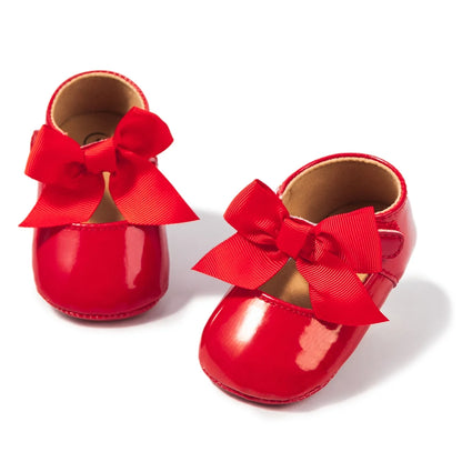 Baby Girls Shoes Infant Mary Jane Bowknot Soft Sole PU Leather Newborn First Walker Cirb Shoes