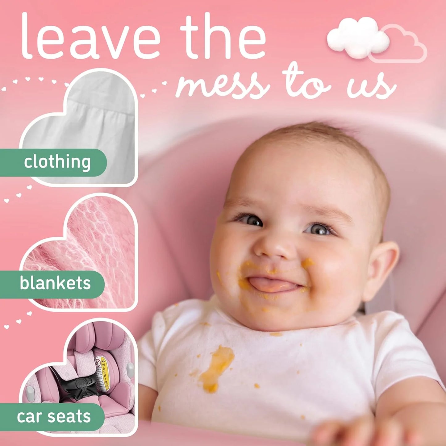 (4 Pack)  Plant Based Baby Spray and Wash Laundry Stain Remover, Baby Essentials, 24 Oz