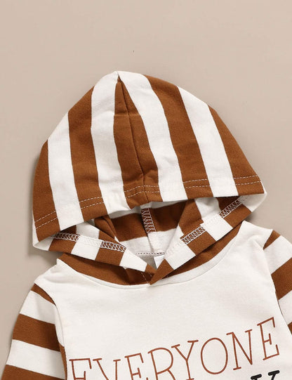 Thanksgiving Baby Boy Outfit Everyone Thankful for Me Romper Stripe Hoodie Jumpsuit Newborn Thanksgiving Outfit Boy
