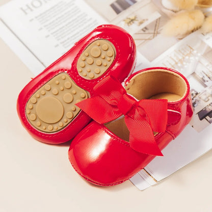 Baby Girls Shoes Infant Mary Jane Bowknot Soft Sole PU Leather Newborn First Walker Cirb Shoes