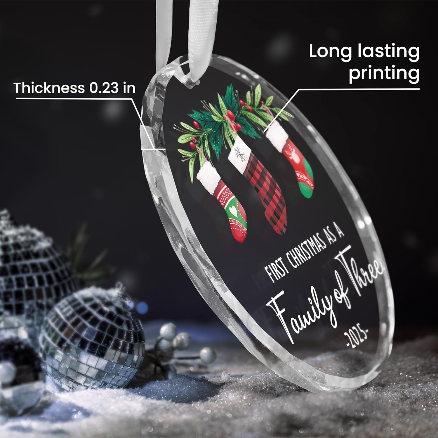 Baby First Christmas Ornaments 2025 - Christmas Tree Decoration Glass Ornaments