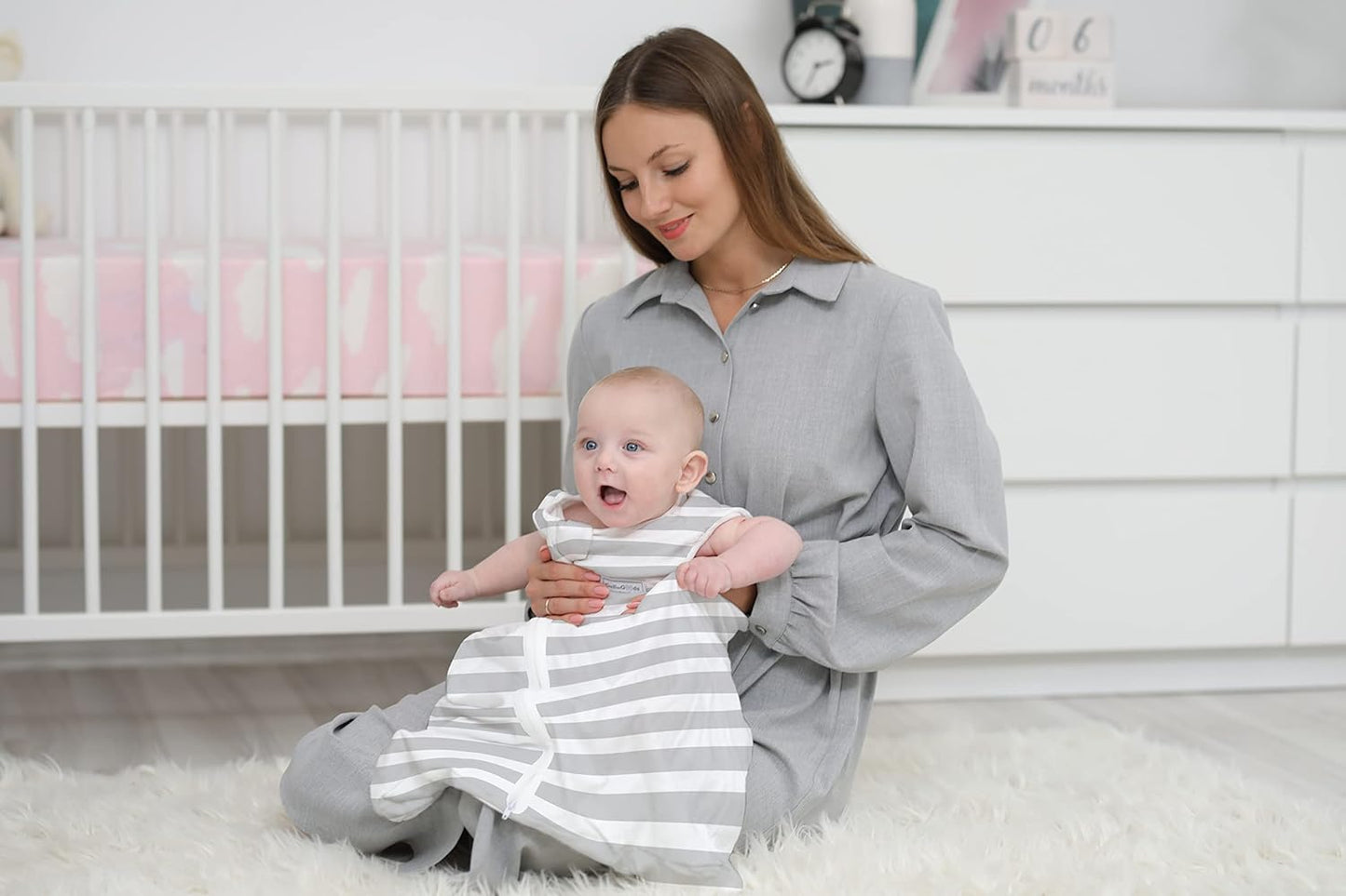 Baby Sleeping Bag Sack – Infant Sleeping Bags – 3 Pack - Pure Cotton Unisex Zip up Wearable Blanket for Sleeping Boys & Girls (Grey Plaid, 12-18 Months)