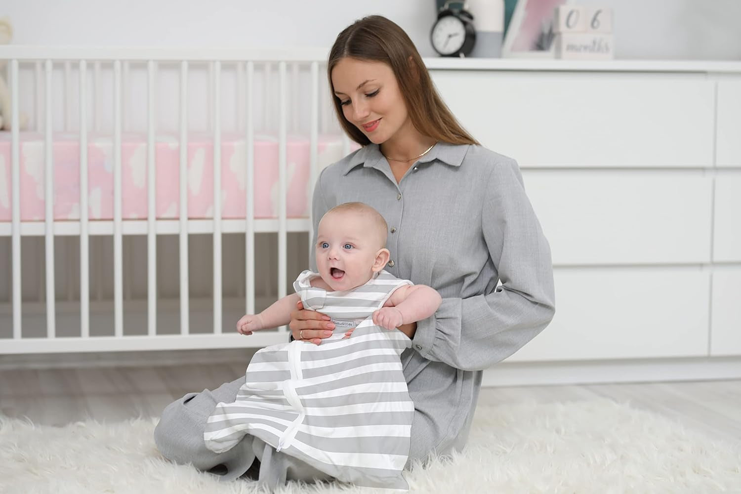 Baby Sleeping Bag Sack – Infant Sleeping Bags – 3 Pack - Pure Cotton Unisex Zip up Wearable Blanket for Sleeping Boys & Girls (Grey Plaid, 12-18 Months)