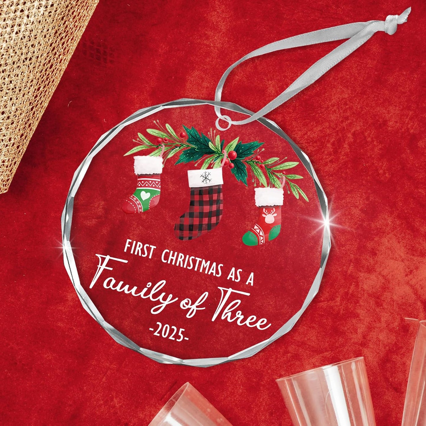 Baby First Christmas Ornaments 2025 - Christmas Tree Decoration Glass Ornaments