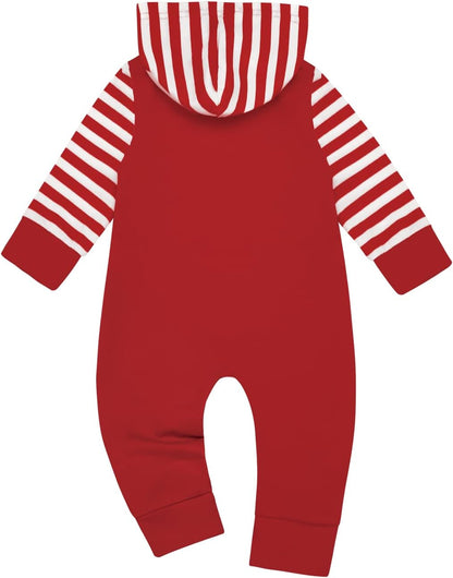 My First Christmas Newborn Baby Boy Girl Clothes One-Piece Romper (Red,6-12 Months)
