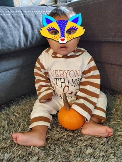 Thanksgiving Baby Boy Outfit Everyone Thankful for Me Romper Stripe Hoodie Jumpsuit Newborn Thanksgiving Outfit Boy