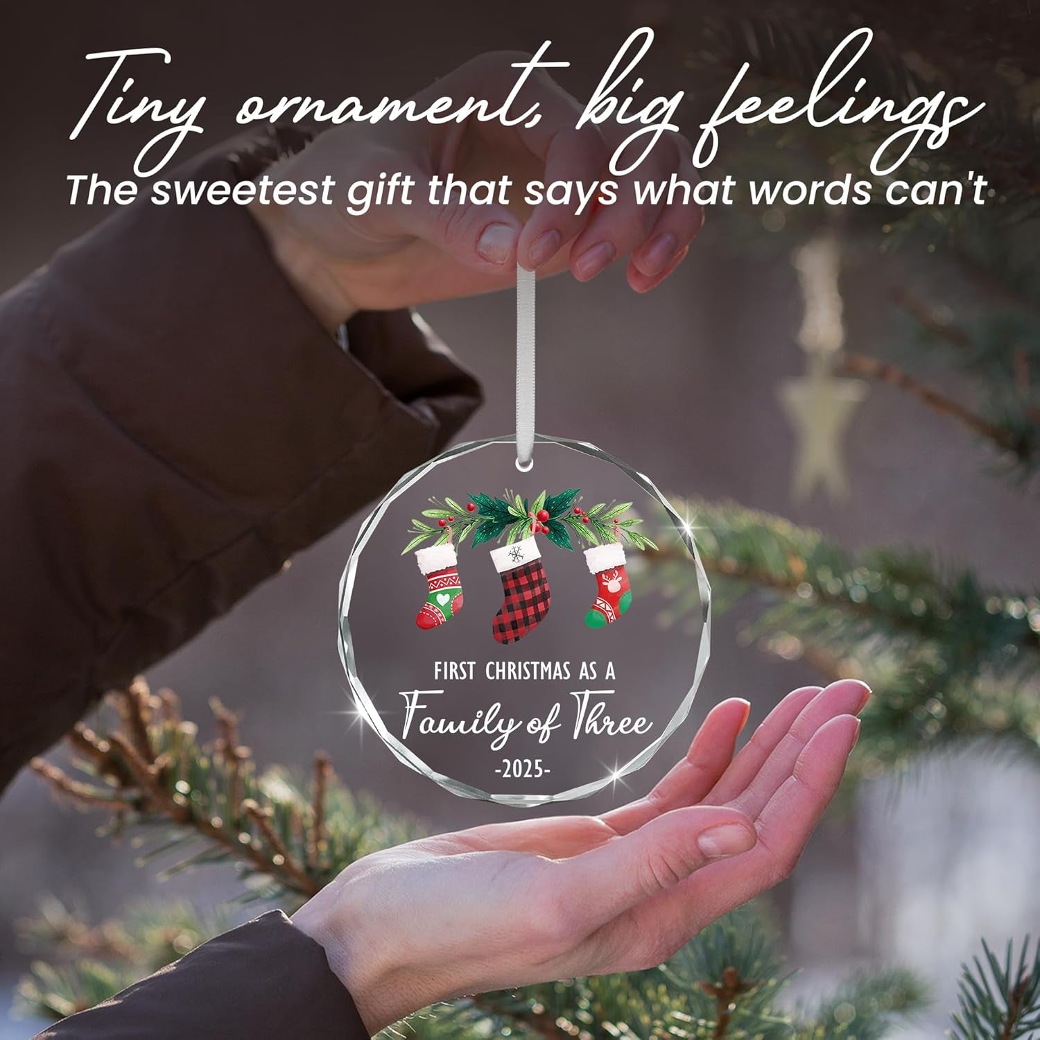 Baby First Christmas Ornaments 2025 - Christmas Tree Decoration Glass Ornaments