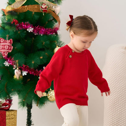 Baby Toddler Boys Girls Pullover Sweater Cotton Knit Button Closure Sweaters