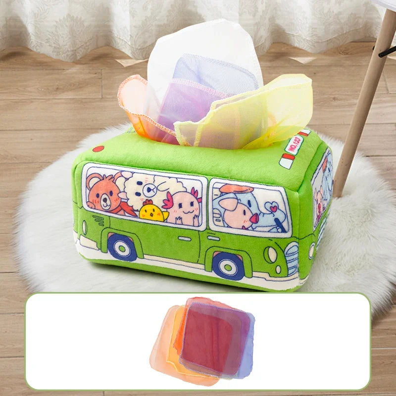 YY17（0+10 ）Baby Tissue Box - Montessori Baby Toys 5 Months Baby Tissue Box Learning Toys, Baby Puzzle Toys