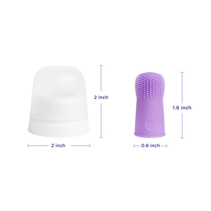 2 Finger Toothbrushes & Case, Purple, Soft