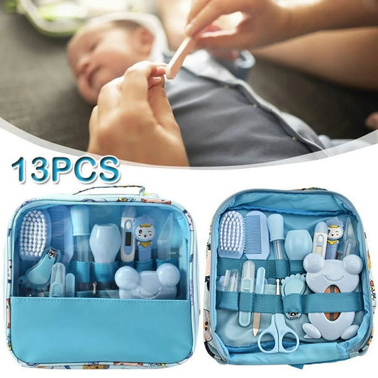 13PCS Baby Grooming Kits,First Aid Kits,Baby Care Kits,Baby Brushes,Nail Clippers,Nose Cleaners and Other Beauty Kits