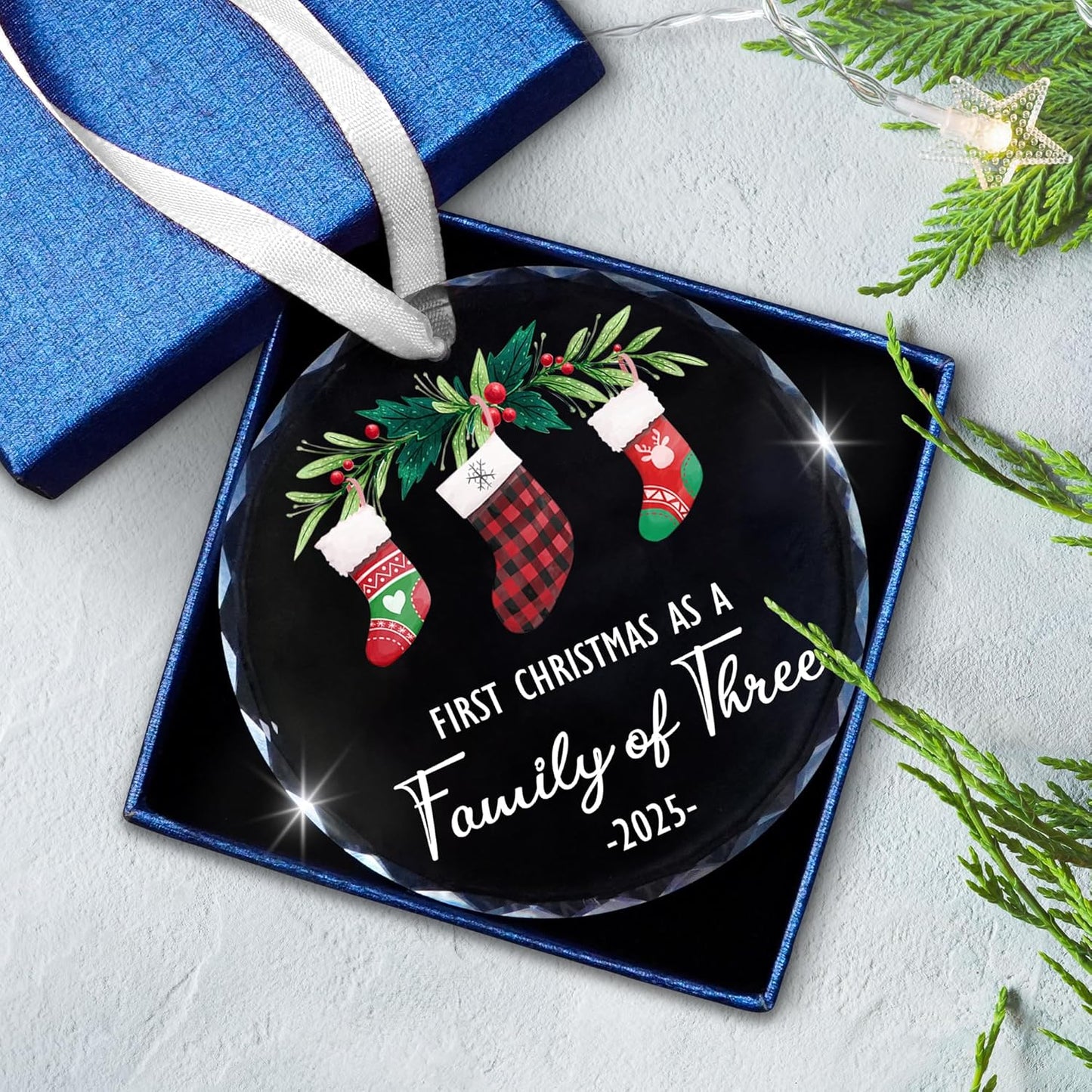 Baby First Christmas Ornaments 2025 - Christmas Tree Decoration Glass Ornaments