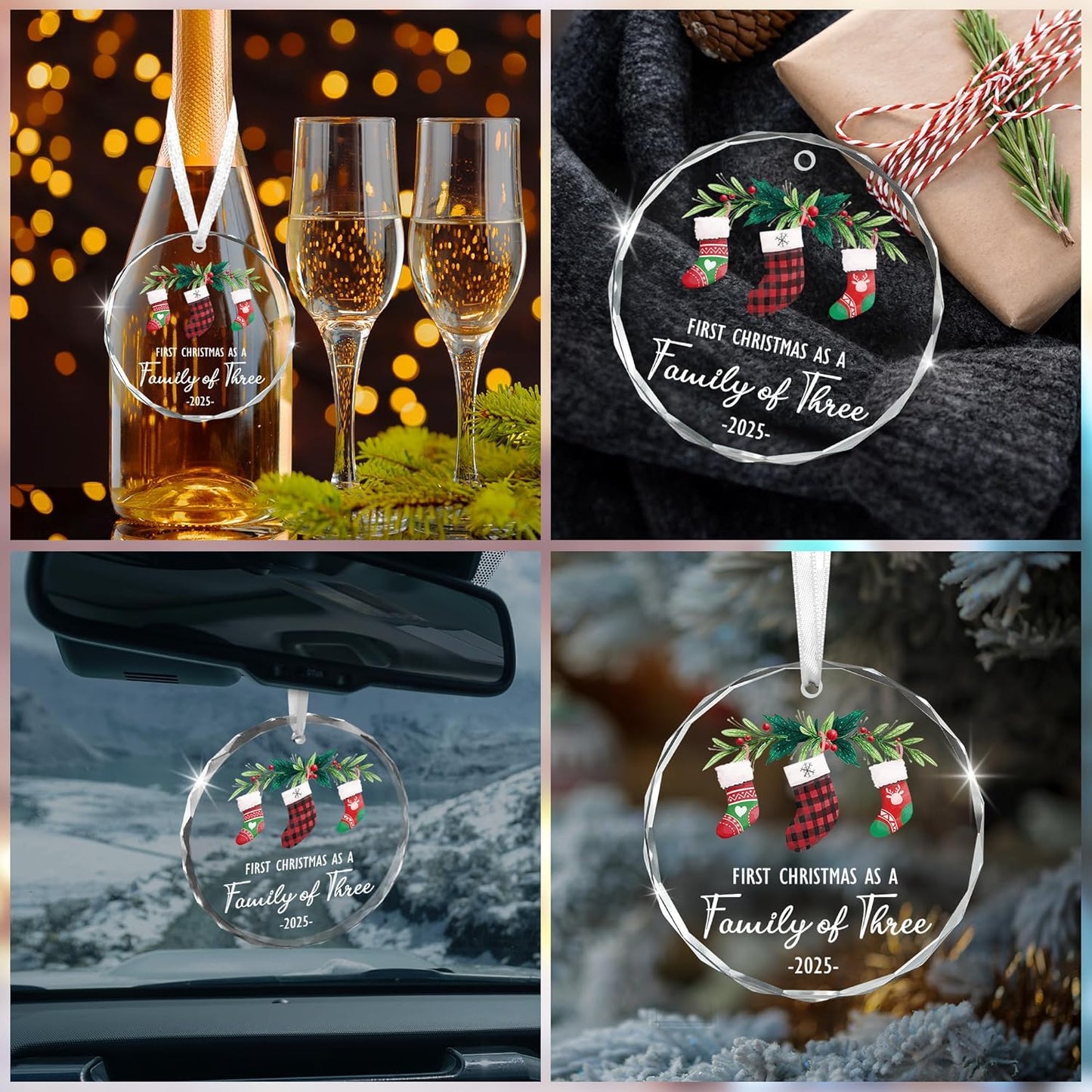 Baby First Christmas Ornaments 2025 - Christmas Tree Decoration Glass Ornaments