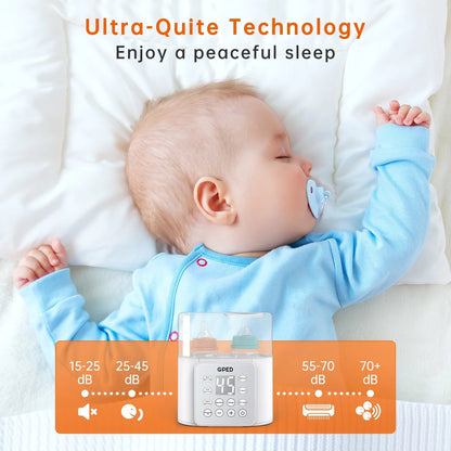 Baby Bottle Warmer, 9-In-1 Fast Baby Food Heater & Defrost, Double Bottle Warmer with Appointment &Timer, Bpa-Free, Accurate Temperature Control for Breastmilk & Formula, LCD Display