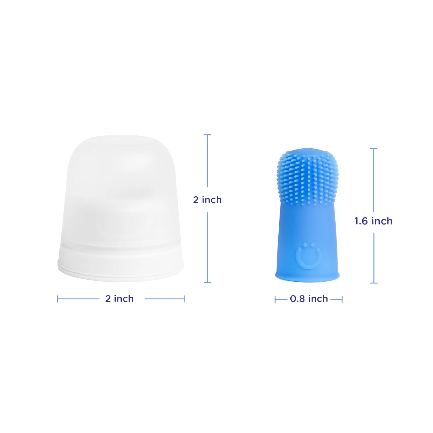 Baby Silicone Finger Toothbrush with Storage Case, Food-Grade Platinum Silicone, Oral Care for Infants and Babies, 2 Pack, Polaris Blue
