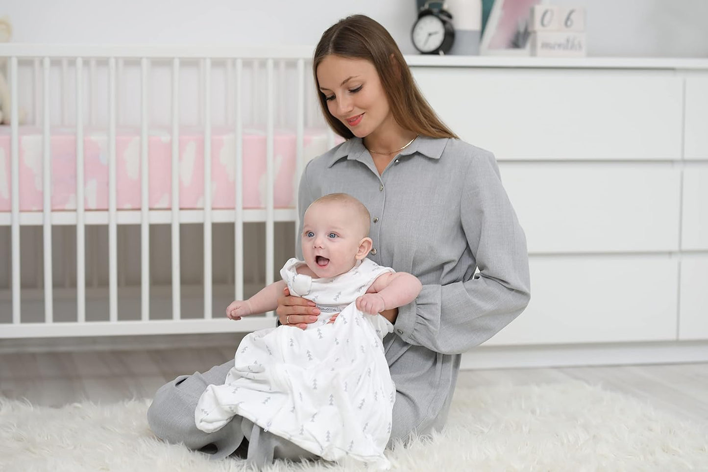 Baby Sleeping Bag Sack – Infant Sleeping Bags – 3 Pack - Pure Cotton Unisex Zip up Wearable Blanket for Sleeping Boys & Girls (Grey Plaid, 12-18 Months)