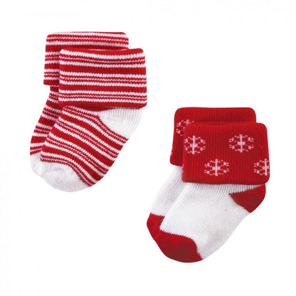 Unisex Baby Cotton Rich Newborn and Terry Socks, 12 Days of Christmas, 0-6 Months