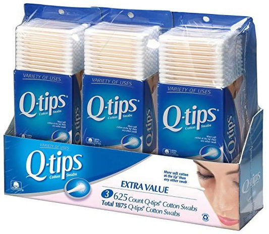 Cotton Swabs, Club Pack 625 Ct, Pack of 3