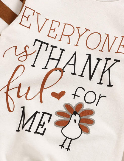 Thanksgiving Baby Boy Outfit Everyone Thankful for Me Romper Stripe Hoodie Jumpsuit Newborn Thanksgiving Outfit Boy